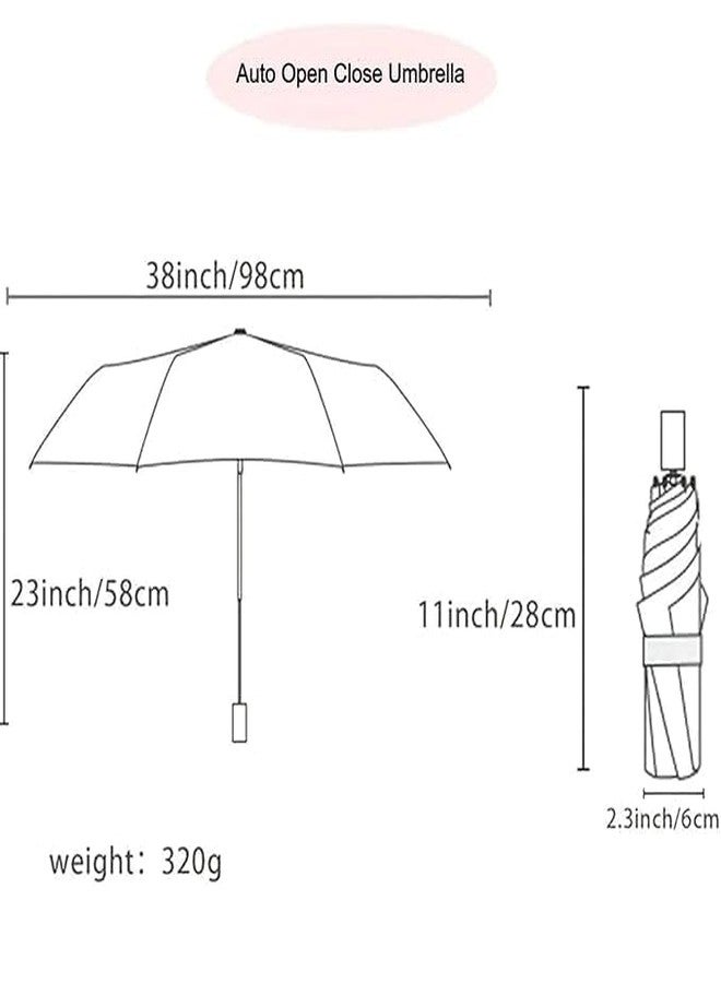 HCN Umbrella, UV Big Size Umbrella for Sun Protection Rain Windproof Strong large 3 fold for men women kids boys girls Perfect small & stylish Windproof & Compact(Blue) (met blue) - Image 4